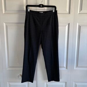Aritzia Babaton Atelier 6 Black Plaid Pull On Cropped Pants Career Academia Work